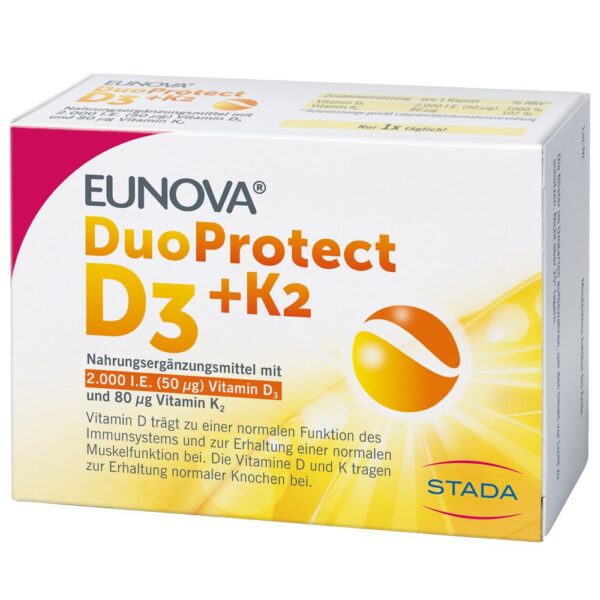 Eunova DuoProtect D3+K2 2000 I.E./80 µg, 90